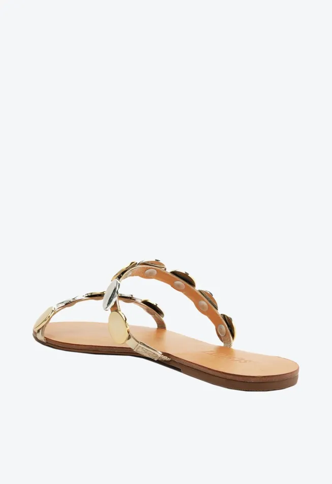 Acacia Flat Sandal Gold Women Schutz Shoes Mules
