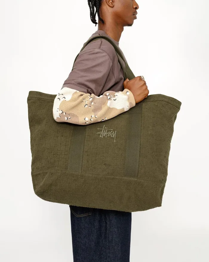 Accessories MenWomen Stussy NEEDLE PUNCH XL TOTE BAG Accessories MenWomen Stussy NEEDLE PUNCH XL TOTE BAG