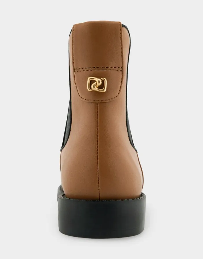 Aerosoles Comfortable Women039s Ankle Boot In Tan Faux Leather Tan Faux Leather Women Heeled Boots