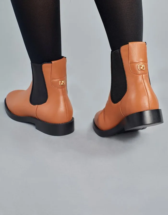 Aerosoles Comfortable Women039s Ankle Boot In Tan Faux Leather Tan Faux Leather Women Heeled Boots