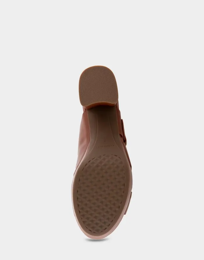 Aerosoles Comfortable Women039s Crisscross Platform Slide Sandal In Gingerbread Leather Gingerbread Leather Women Wide Width Sandals