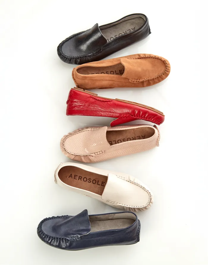 Aerosoles Comfortable Women039s Driver In Eggnog Leather Eggnog Leather Women Wide Width Flats