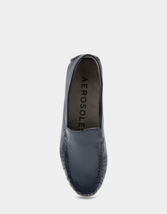 Aerosoles Comfortable Women039s Driver In Navy Leather Navy Leather Women Clogs and Mules