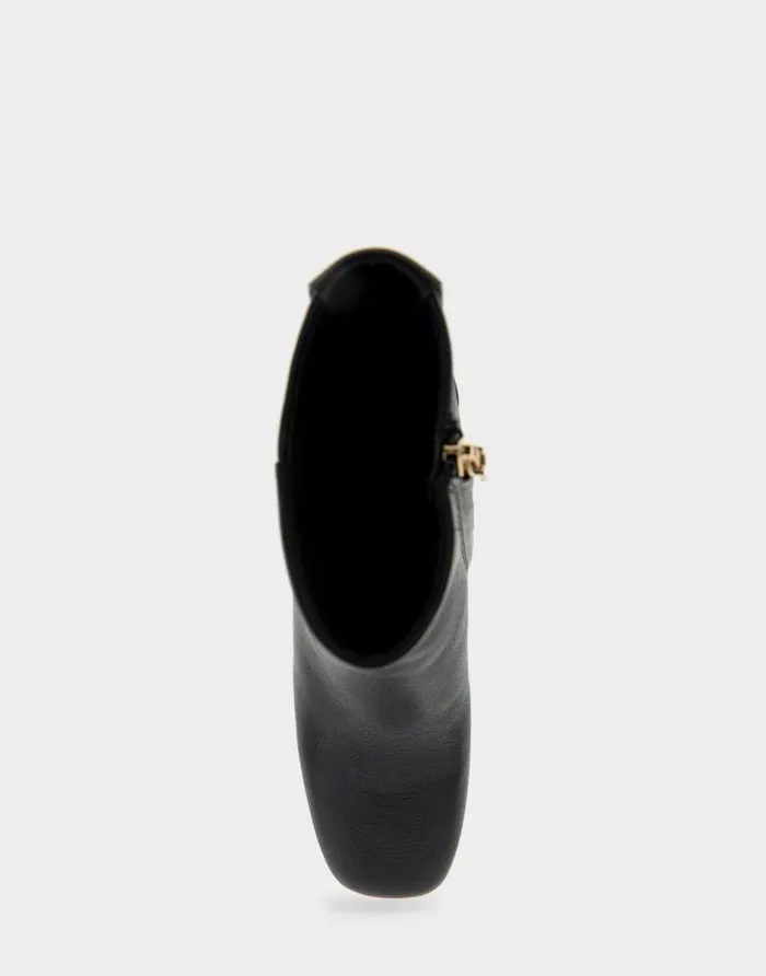 Aerosoles Comfortable Women039s Heeled Ankle Boot In Black Genuine Leather Black Genuine Leather Women Heeled Boots