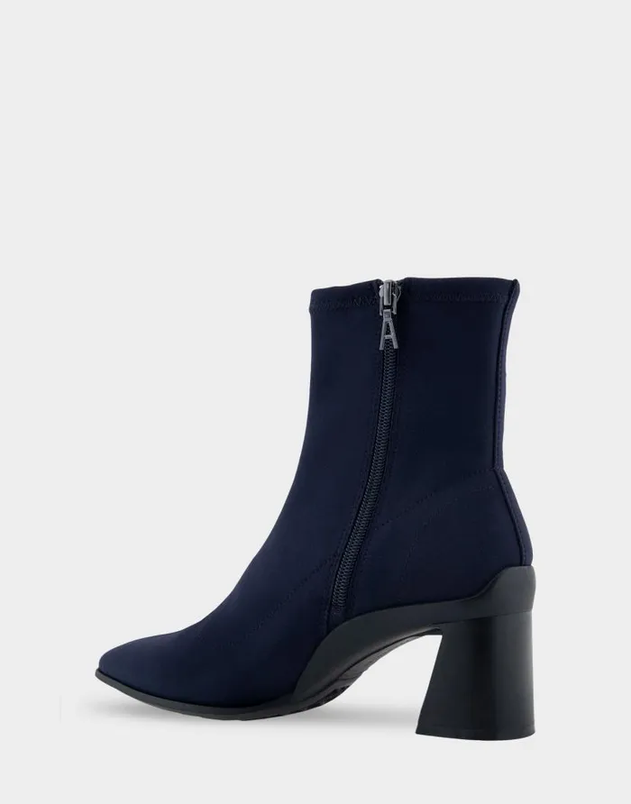 Aerosoles Comfortable Women039s Heeled Ankle Boot In Navy Stretch Gabardine Fabric Navy Stretch Gabardine Fabric Women Ankle Boots