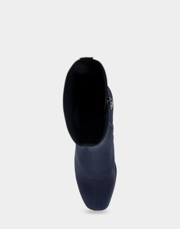 Aerosoles Comfortable Women039s Heeled Ankle Boot In Navy Stretch Gabardine Fabric Navy Stretch Gabardine Fabric Women Ankle Boots