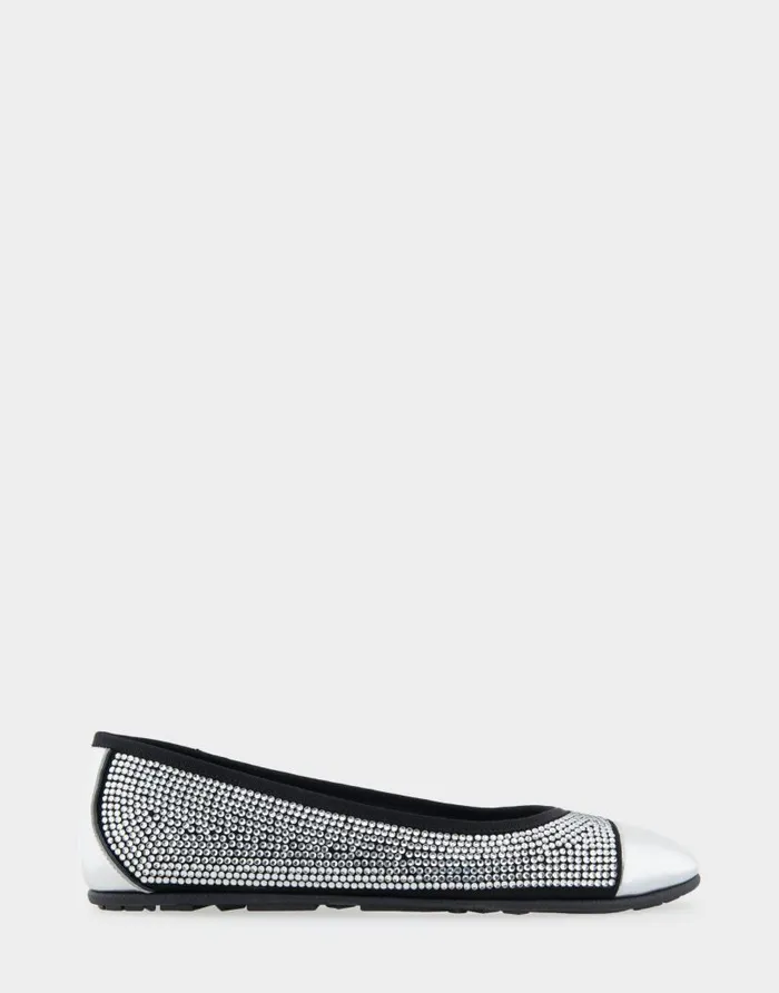 Aerosoles Comfortable Women039s Hidden Wedge Ballet Flat In Black Faux Suede With Crystals Black Faux Suede With Clear Crystals Women Ballet