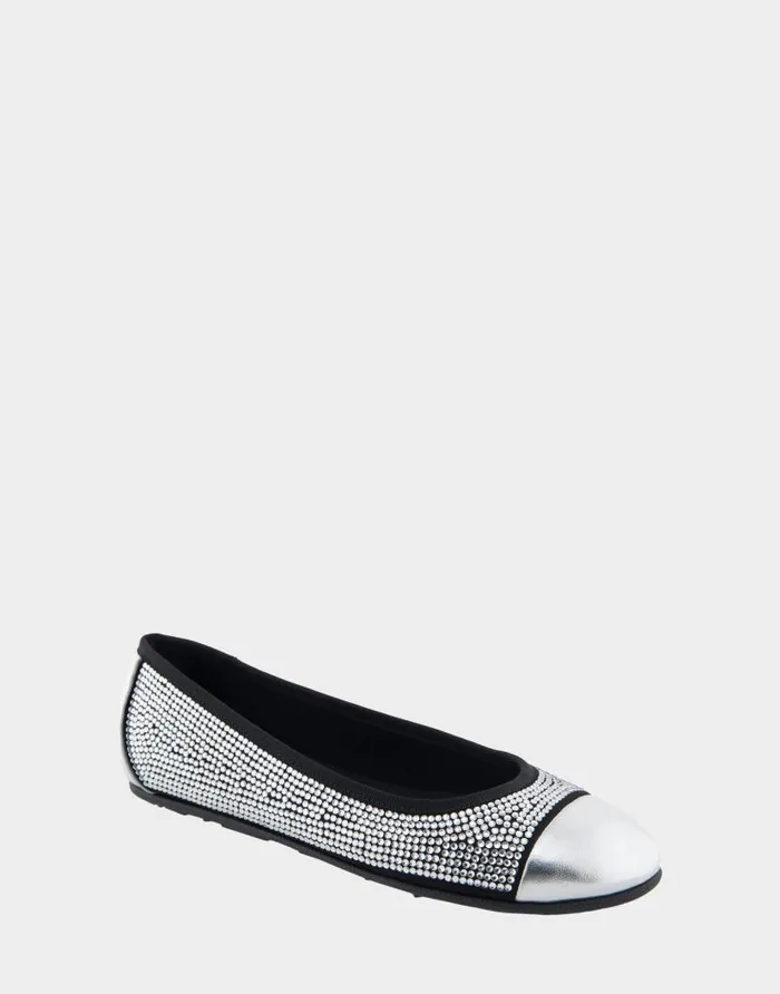 Aerosoles Comfortable Women039s Hidden Wedge Ballet Flat In Black Faux Suede With Crystals Black Faux Suede With Clear Crystals Women Ballet