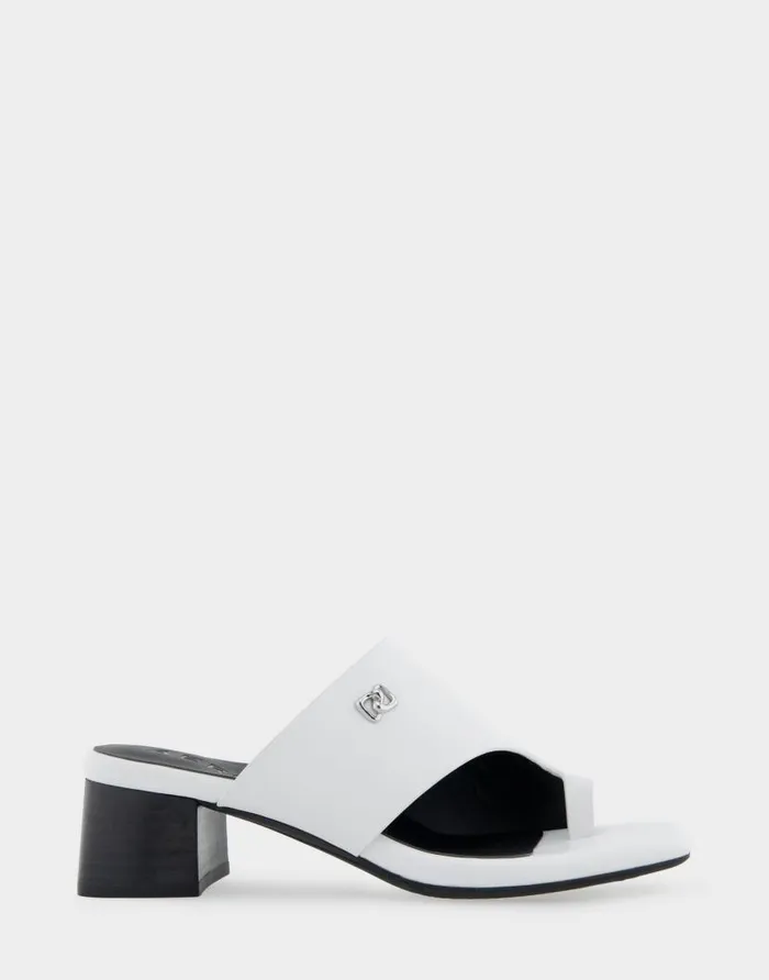 Aerosoles Comfortable Women039s Hooded Toe Ring Block Heel Slide Sandal In White Leather White Leather Women Clogs and Mules Aerosoles Comfortable Women039s Hooded Toe Ring Block Heel Slide Sandal In White Leather White Leather Women Clogs and Mules