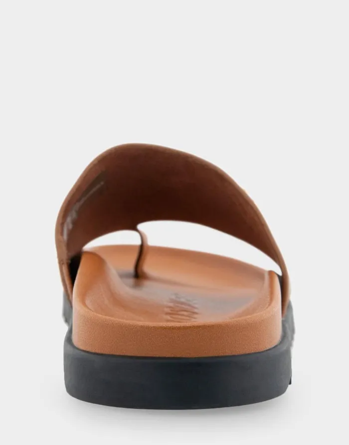 Aerosoles Comfortable Women039s Hooded Toe Ring Footbed Sandal In Tan Leather Tan Leather Women Flats