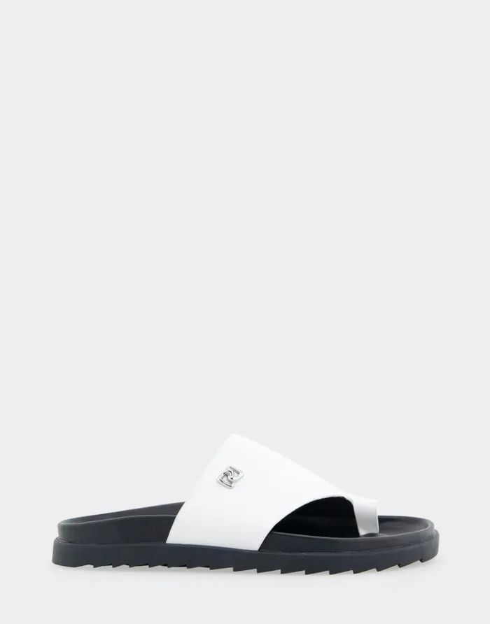 Aerosoles Comfortable Women039s Hooded Toe Ring Footbed Sandal In White Leather White Leather Women Flats