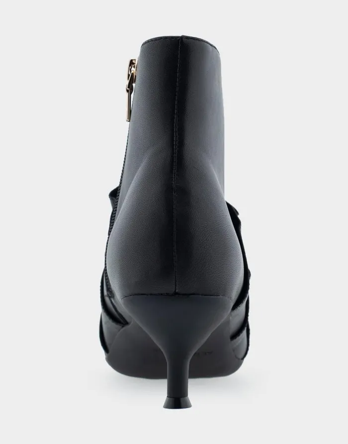 Aerosoles Comfortable Women039s Kitten Heel Ankle Boot In Black Genuine Leather Black Genuine Leather Women Ankle Boots