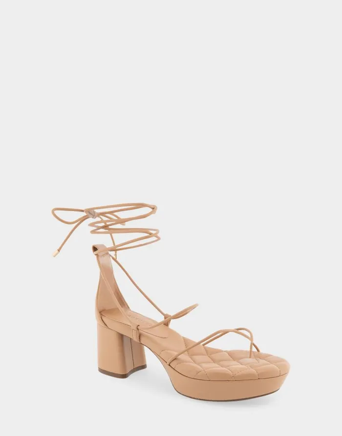 Aerosoles Comfortable Women039s Lace Up Platform Sandal In Doe Faux Leather Doe Faux Leather Women Clogs and Mules