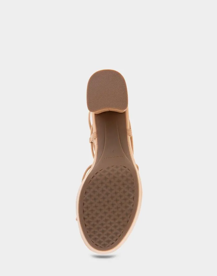 Aerosoles Comfortable Women039s Lace Up Platform Sandal In Doe Faux Leather Doe Faux Leather Women Clogs and Mules