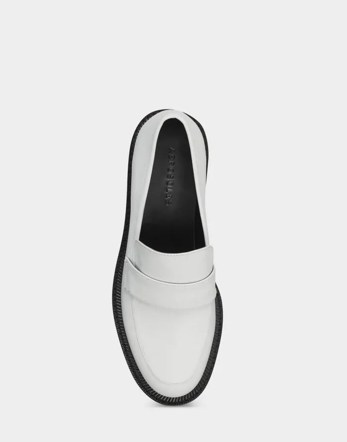 Aerosoles Comfortable Women039s Loafer In White Genuine Leather White Leather Women Clogs and Mules