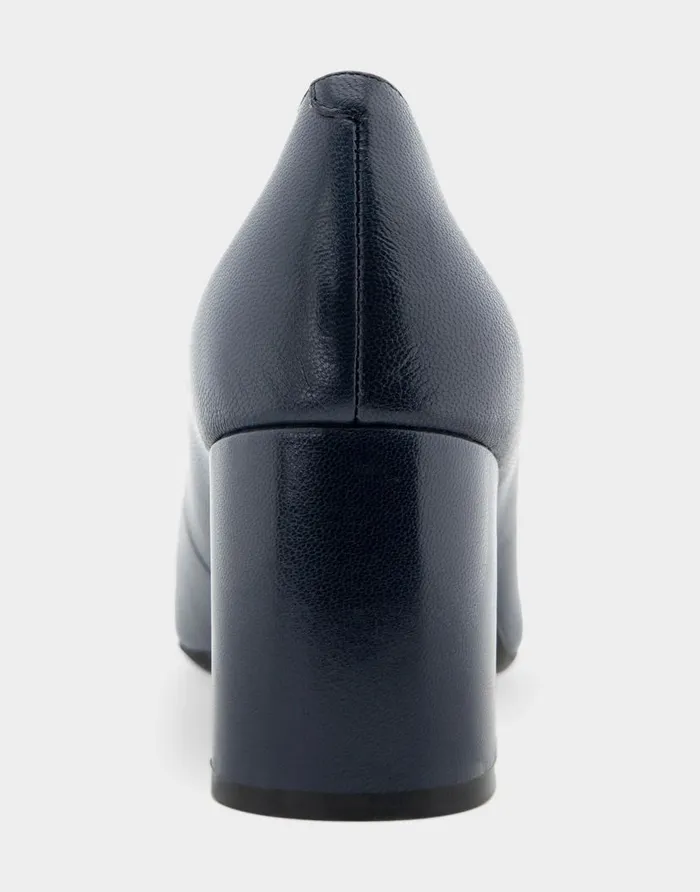 Aerosoles Comfortable Women039s Midheel Pump In Navy Leather Navy Leather Women Pumps