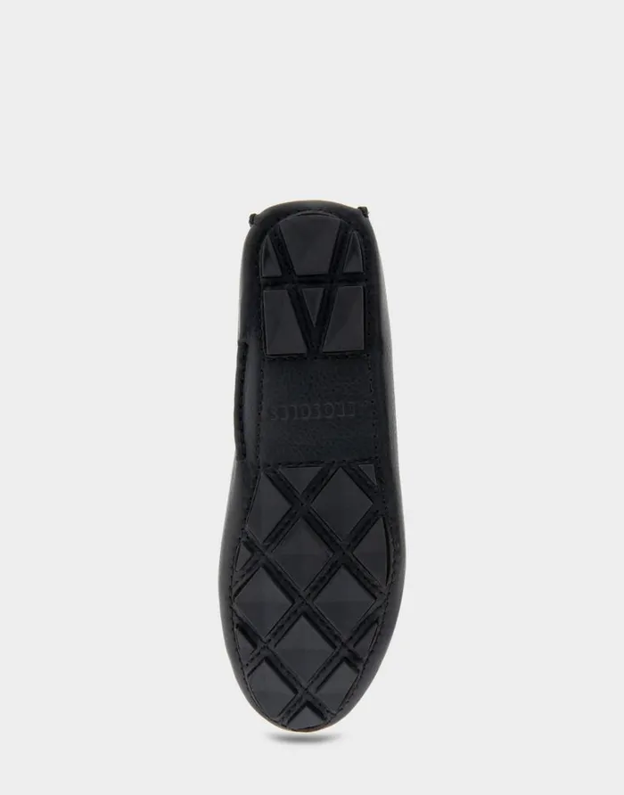 Aerosoles Comfortable Women039s Ornamented Driver In Black Leather Black Genuine Leather Women Loafers