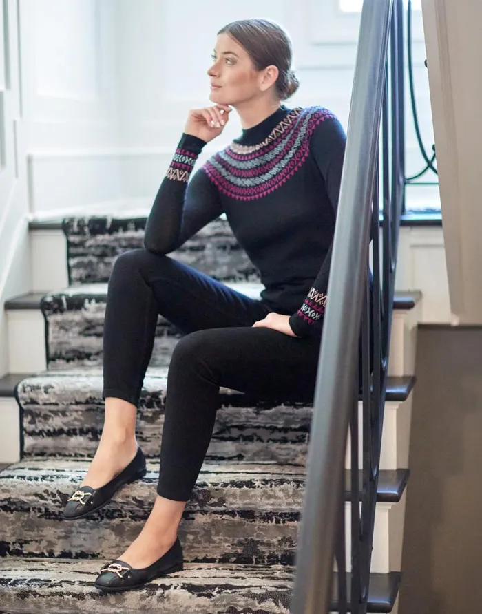 Aerosoles Comfortable Women039s Ornamented Flat In Black Leather Black Genuine Leather Women Ballet