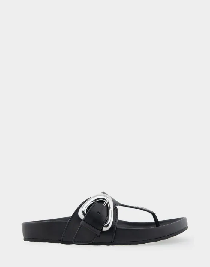 Aerosoles Comfortable Women039s Oversized Buckle Molded Footbed Thong Sandal In Black Leather Black Leather Women Flats Aerosoles Comfortable Women039s Oversized Buckle Molded Footbed Thong Sandal In Black Leather Black Leather Women Flats