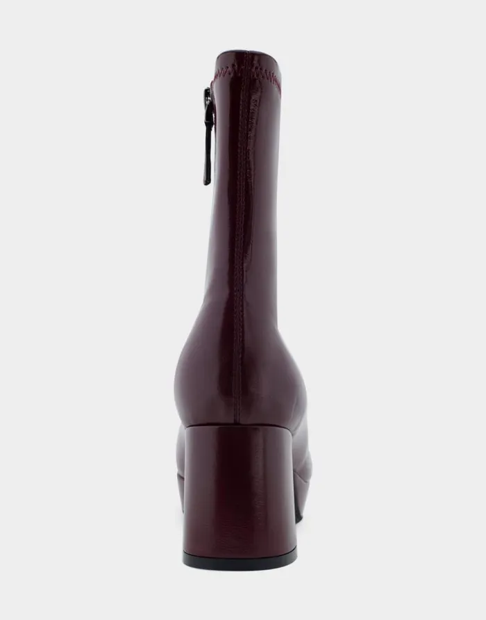 Aerosoles Comfortable Women039s Platform Heel Ankle Boot In Burgundy Patent Faux Leather Pomegranate Patent Faux Leather Women Ankle Boots