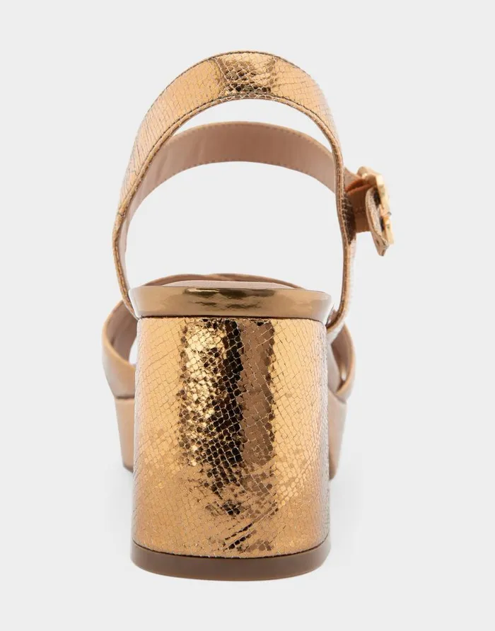 Aerosoles Comfortable Women039s Platform Sandal In Light Bronze Genuine Leather Light Bronze Leather Women Clogs and Mules