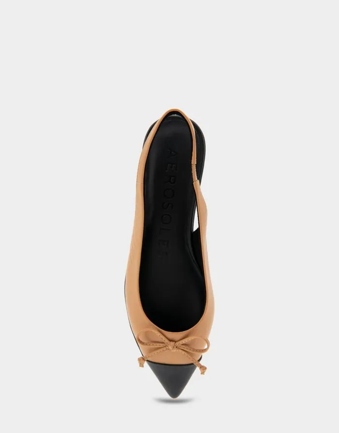 Aerosoles Comfortable Women039s Point Toe Slingback Flat In Doe Leather Doe Leather Women Clogs and Mules