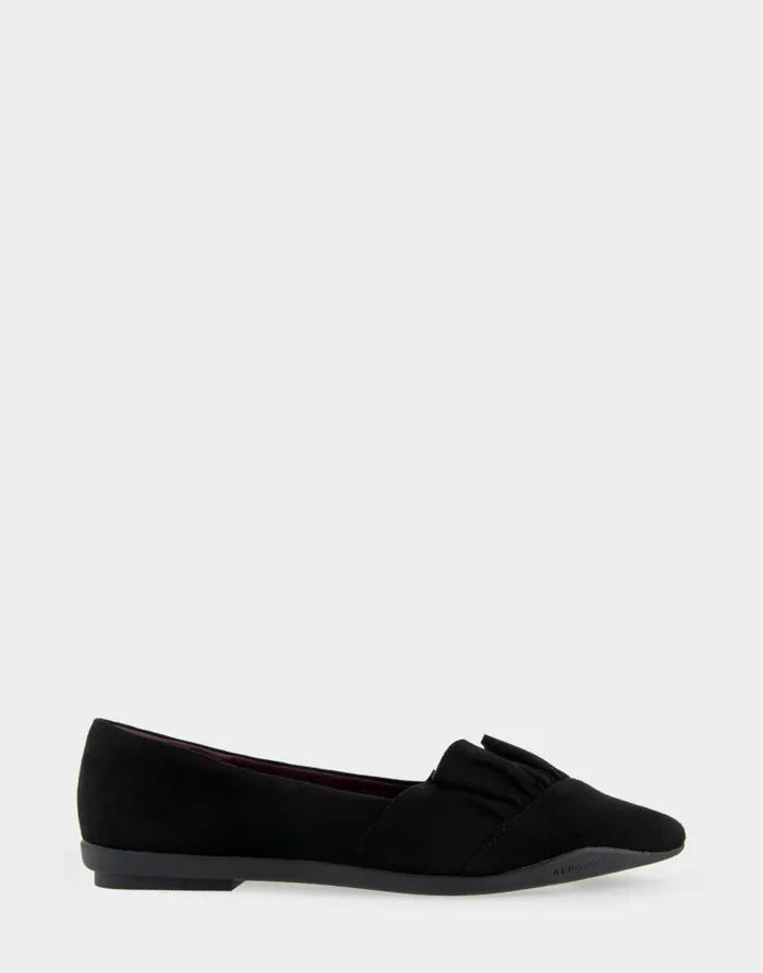 Aerosoles Comfortable Women039s Ruffled Point Toe Flat In Black Genuine Suede Black Genuine Suede Women Dress Aerosoles Comfortable Women039s Ruffled Point Toe Flat In Black Genuine Suede Black Genuine Suede Women Dress