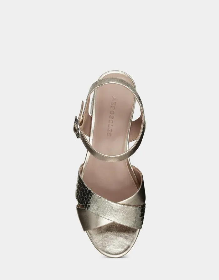 Aerosoles Comfortable Women039s Sandal In Gold Genuine Leather Soft Gold Leather Women Dress