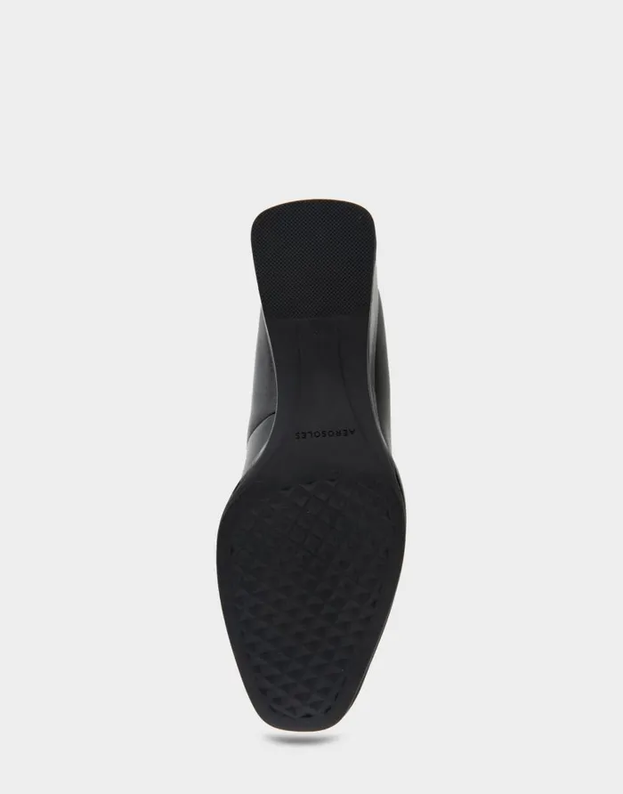 Aerosoles Comfortable Women039s Sculpted Wedge Pump In Black Leather Black Leather Women Pumps