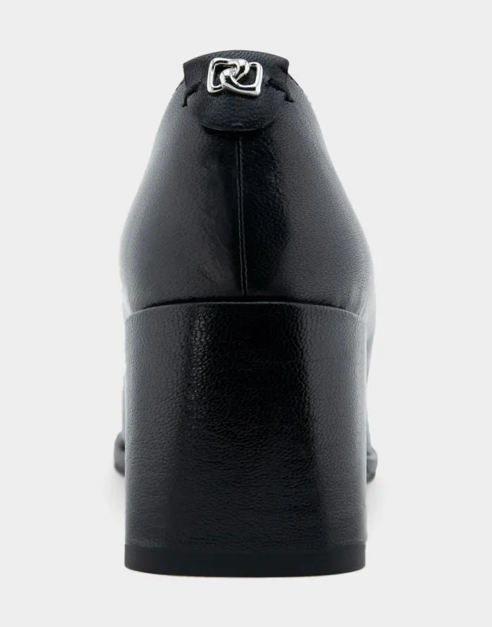 Aerosoles Comfortable Women039s Sculpted Wedge Pump In Black Leather Black Leather Women Pumps