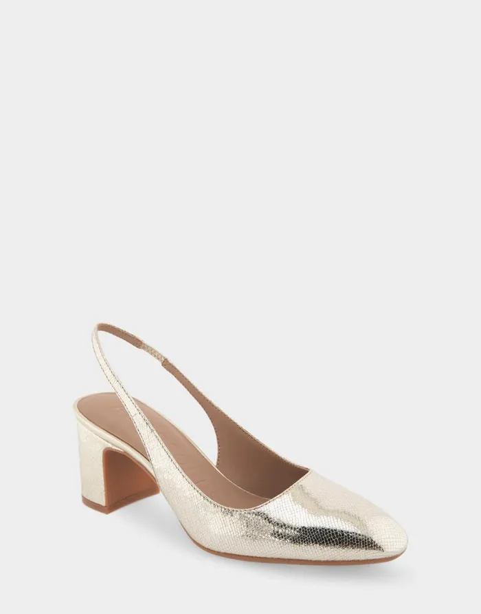 Aerosoles Comfortable Women039s Slingback Midheel Pump In Platino Leather Platino Leather Women Pumps