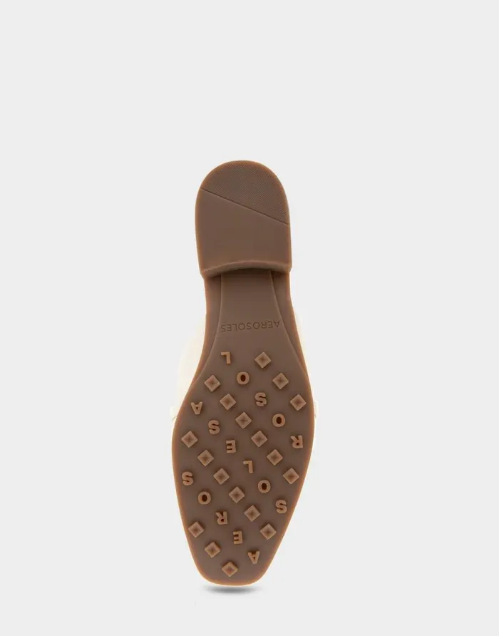 Aerosoles Comfortable Women039s Tailored Slip On Loafer In Eggnog Pebbled Leather Eggnog Pebbled Leather Women Clogs and Mules