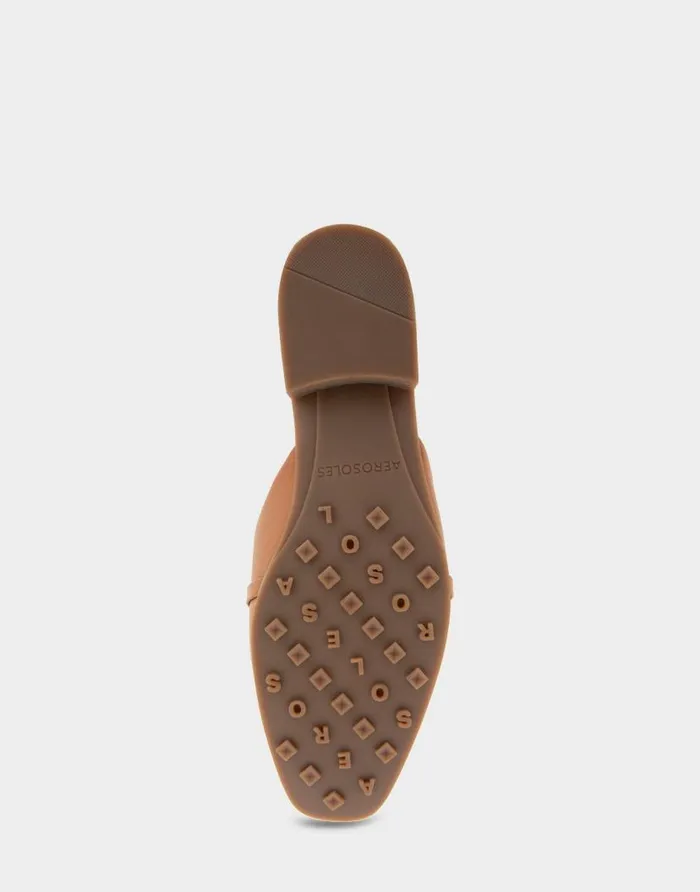 Aerosoles Comfortable Women039s Tailored Slip On Loafer In Tan Pebbled Leather Tan Pebbled Leather Women Clogs and Mules