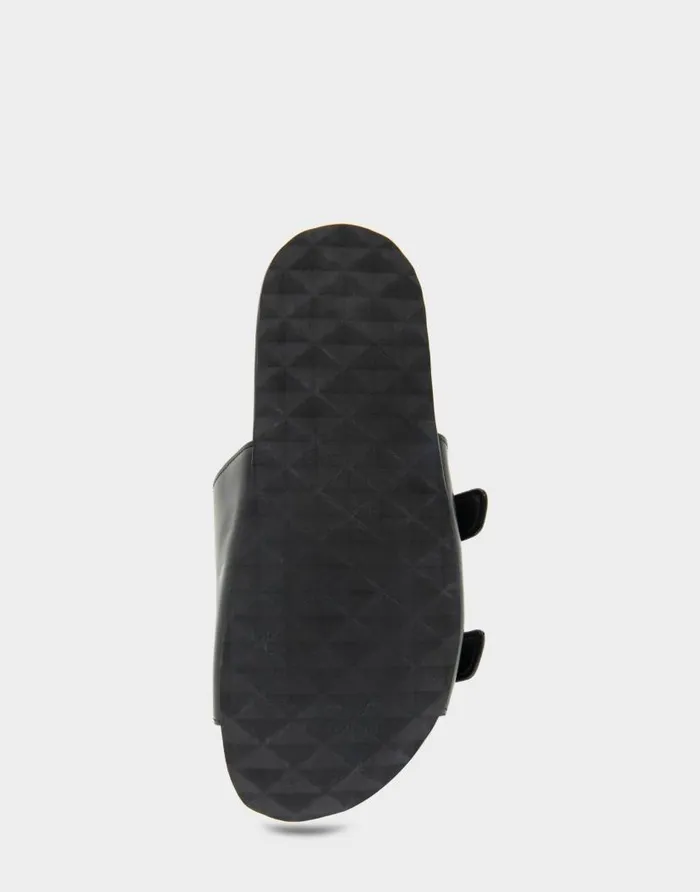 Aerosoles Comfortable Women039s Two Band Molded Footbed Sandal In Black Leather Black Leather Women Clogs and Mules