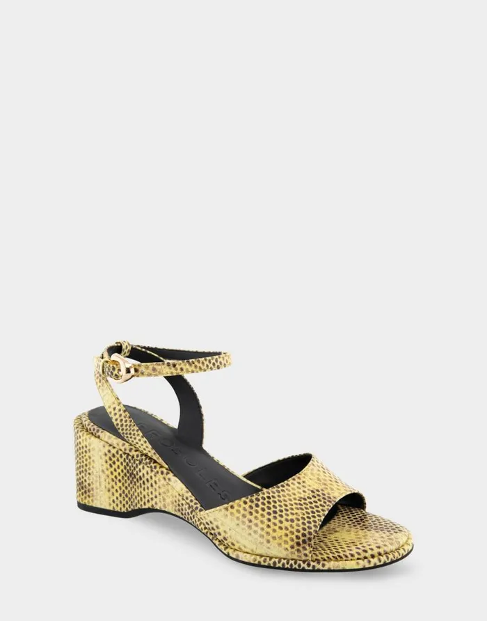 Aerosoles Comfortable Women039s Two Piece Ankle Strap Wedge Sandal In Green Sheen Leather Green Sheen Leather Women Dress