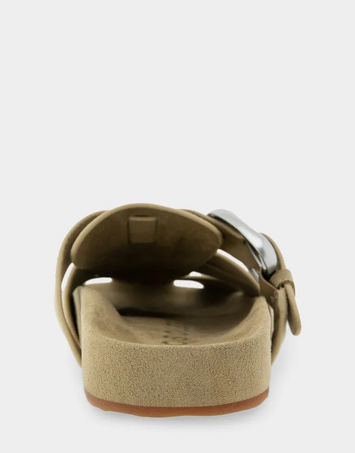 Aerosoles Comfortable Women039s Woven Fisherman Footbed Slip On In Olive Branch Suede Olive Branch Suede Women Clogs and Mules