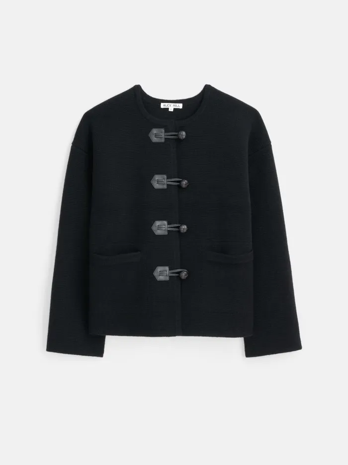 Alex Mill Jackets Outerwear Women Aubrey Sweater Jacket In Merino Wool Black