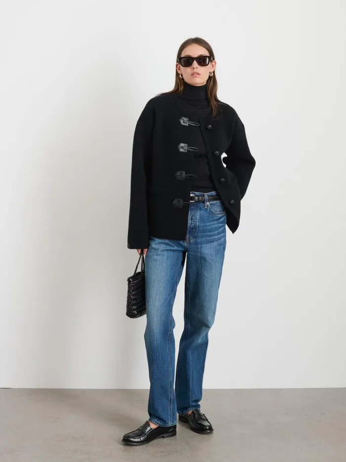 Alex Mill Jackets Outerwear Women Aubrey Sweater Jacket In Merino Wool Black
