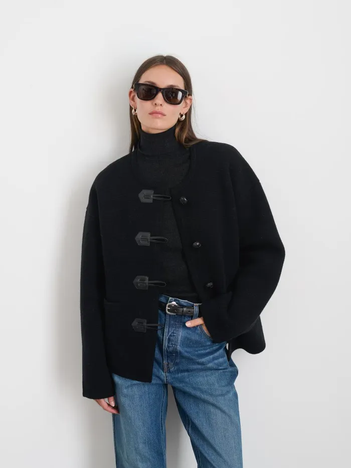 Alex Mill Jackets Outerwear Women Aubrey Sweater Jacket In Merino Wool Black