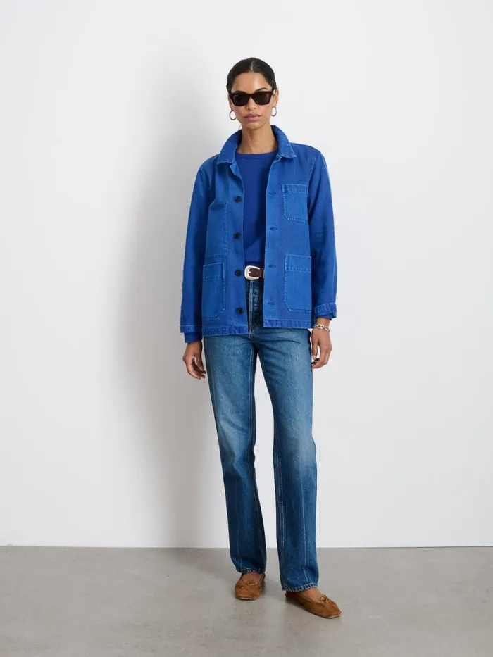 Alex Mill Jackets Outerwear Women Britt Work Jacket In Recycled Denim Electric Blue