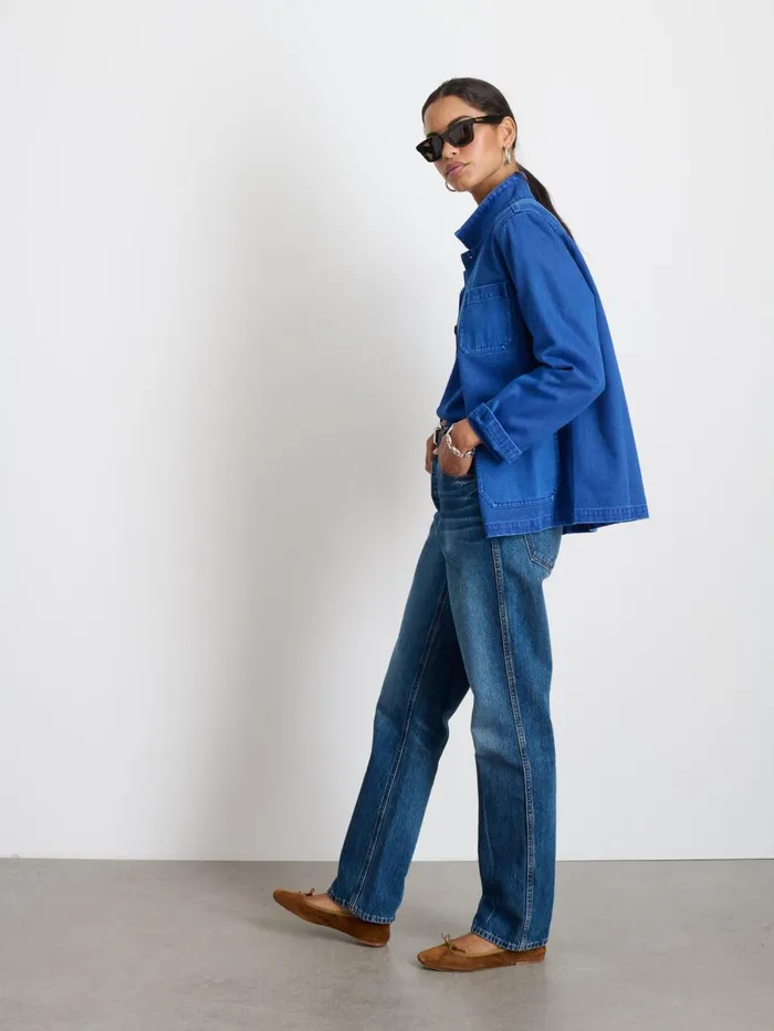 Alex Mill Jackets Outerwear Women Britt Work Jacket In Recycled Denim Electric Blue