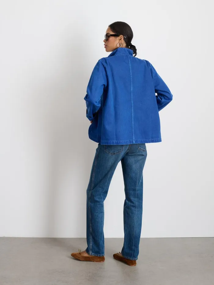 Alex Mill Jackets Outerwear Women Britt Work Jacket In Recycled Denim Electric Blue