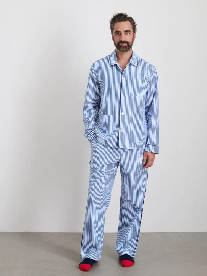 Alex Mill Pajamas Slippers Men P039jimmies Sleep Pant In Stripe Blue Stripe