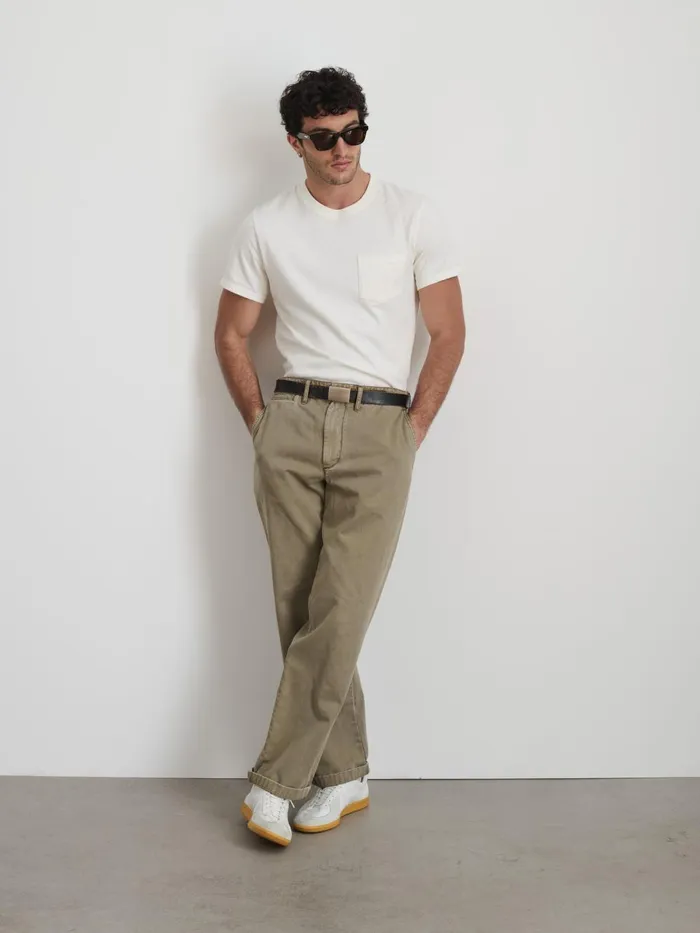 Alex Mill Pants Men Straight Leg Pant In Vintage Washed Chino Vintage Olive