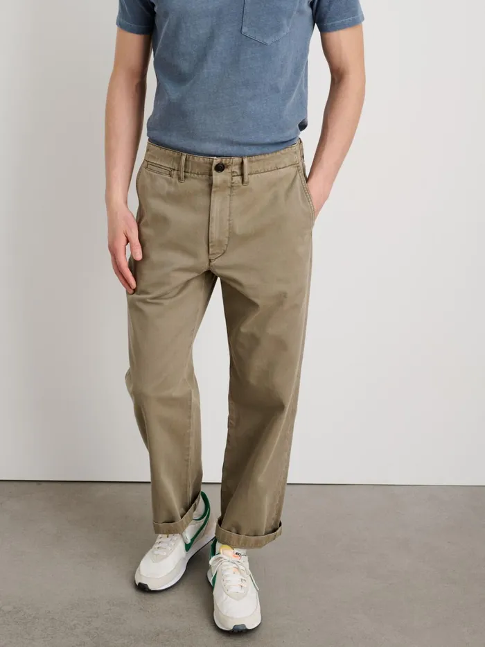 Alex Mill Pants Men Straight Leg Pant In Vintage Washed Chino Vintage Olive