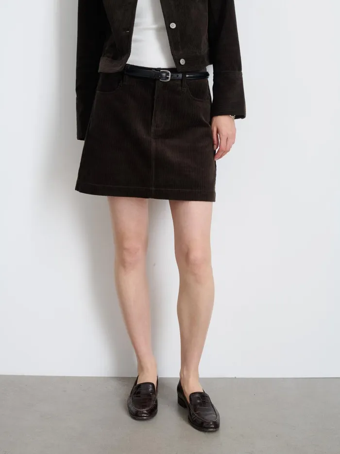 Alex Mill Set Dressing Women Camden Skirt In Corduroy Chocolate