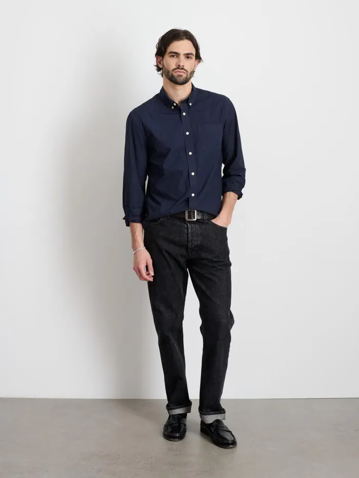 Alex Mill Shirts Men Mill Shirt In Cotton Poplin Dark Navy