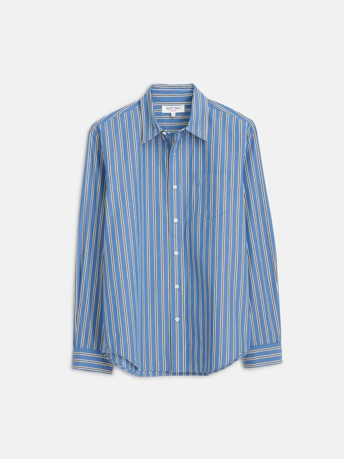 Alex Mill Shirts Men Mill Shirt In Halo Stripe Blueivory