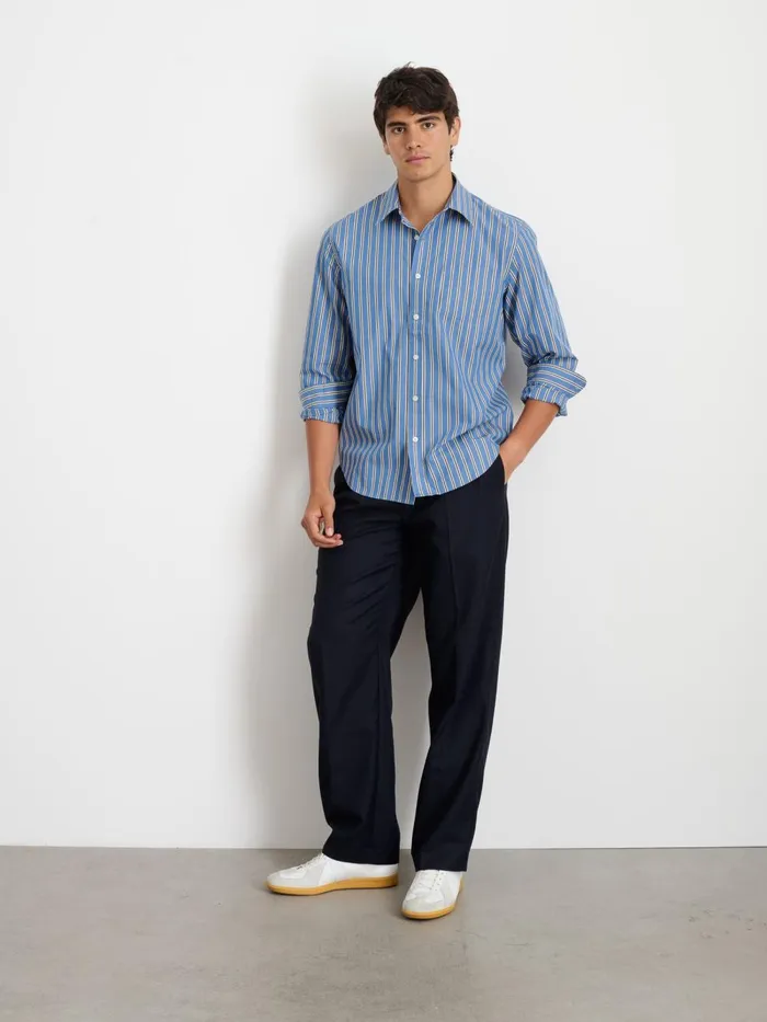 Alex Mill Shirts Men Mill Shirt In Halo Stripe Blueivory
