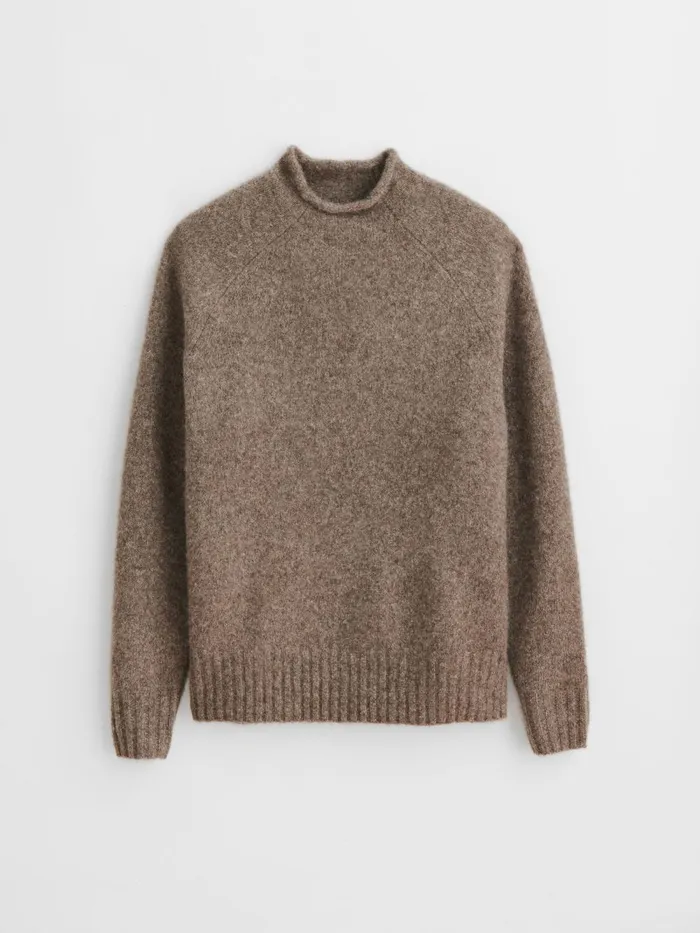 Alex Mill Sweaters Sweatshirts Men Alex Rollneck Sweater In Alpaca Chestnut